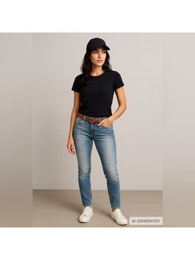 QS by s.Oliver Women’s Slim Fit Jeans Light Wash Distressed Denim W31 L32 tall